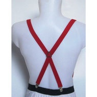 MERAH CODE M73Z suspenders X adult slimfit red color adjustable rubber material also called jojon su