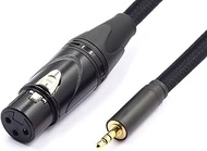 AIHIKO XLR to 3.5mm Microphone Cable 1/8 Inch TRS Stereo Male to XLR Female Nylon Braid Mic Cord, 10