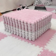 10pcs Plush Puzzle Foam Floor Mat, Soft Fluffy Interlocking Square Foam Tiles Area Rugs Carpet For P