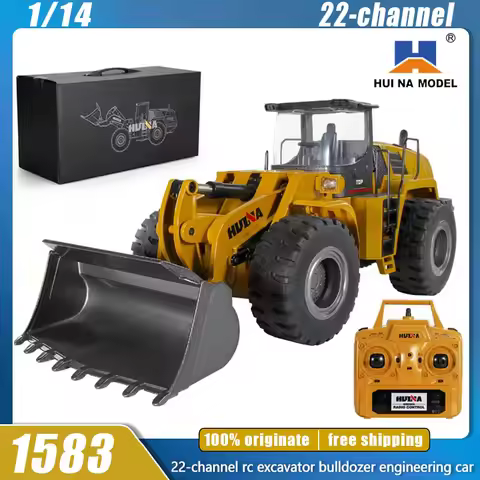 Huina 1583 1/14 RC Bulldozer 22CH Alloy Metal Remote Controlled Engineering Loading 2.4Ghz Rc Car To
