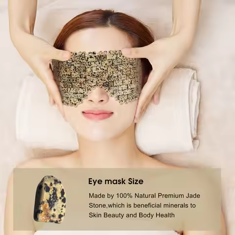 Jade Eye Mask Massager Natural Jade Cooling Mask for Facial Eye Relax Eliminate Wrinkles Puffiness D