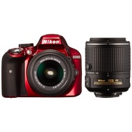 [USED in Japan] Nikon Digital SLR Camera D3300 Double Zoom Kit 2 Red