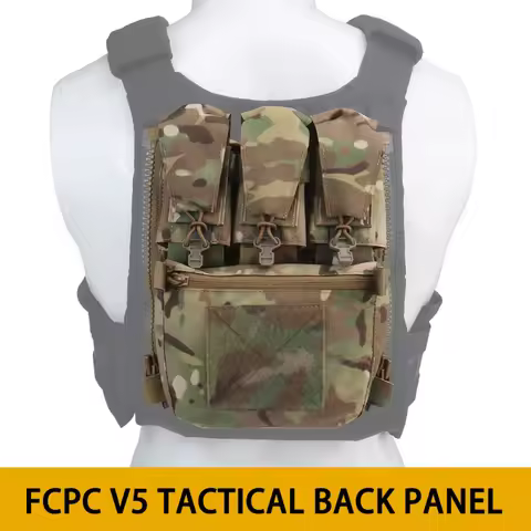 V5 FCPC Sport Vest Back Panel Zipper on Backplate Airsoft Vest Expansion Bag Triple Pouch Vest Plate