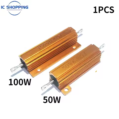 NEW Aluminum Power Metal Shell Case Wirewound Resistor 50W 100W 0.01R~100K 1 3 4 6 8 10 20 200 500 1