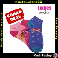 3Pairs Women / Ladies Short Stocking Socks / Set Stokin Pendek / Stoking Pendek / Stoking Perempuan 