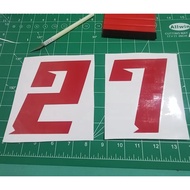 Racing Number Sticker High Quality Weatherproof Decal 3.5X3.5 INCHES
