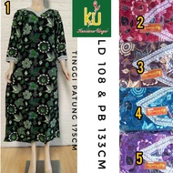 Ld Abaya Airin Daster Panjang Batik Kencana Ungu Label Coklat Lengan Panjang