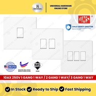 [READY STOCKS] UMS 10AX 250V 1 GANG 1 WAY SP SWITCH / 2 GANG 1 WAY SP SWITCH / 3 GANG 1 WAY SP SWITC