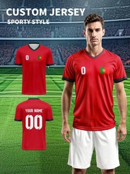 Custom Logo + Name + Number Football Jersey,Team Spirit Print,Inspirational Phrase Soccer Club Match