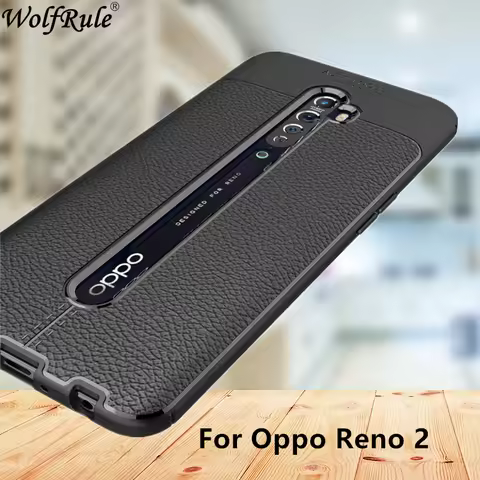 Wolfrule For Case Oppo Reno 2 Case Fashion Lichee Style Silicone Rugged Hybrid Cover For Oppo Reno2 
