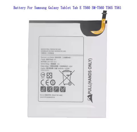 1x 5000mAh EB-BT561ABE Replacement Battery For Samsung Galaxy Tablet Tab E T560 SM-T560 T565 T561