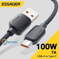 ESSAGER 100W 7A USB Type C Fast Charging Data Cable Charger