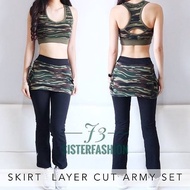 Army cut layer Skirt set