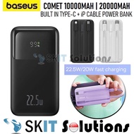 【SKIT】Baseus Comet Series 22.5W Power Bank 10000mAh / 20000mAh with Built In Dual-Cable, Portable Charger Fast Charge Powerbank SCP Digital Display Quick Charge, Baseus Power Bank 10000mAh, Baseus Powerbank 20000mAh, Baseus Power Bank with Cable