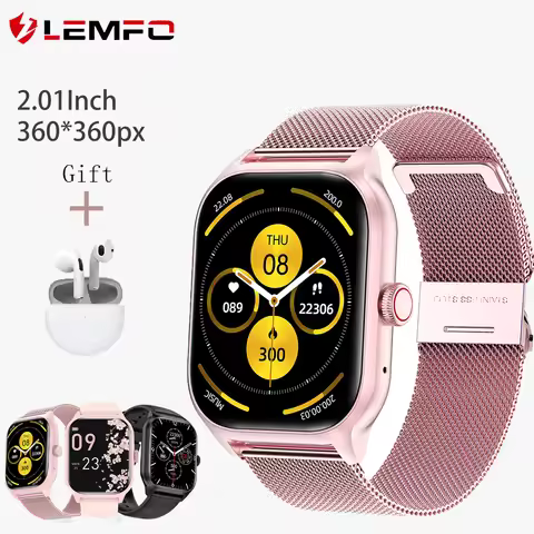LEMFO LT10 Smart Watch 2024 Men 2.01'' Screen 360*360 Bluetooth Dial Call Bluetooth Call Sport Fitne