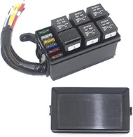 Universal Waterproof Fuse Relay Box Kit for Car Truck Trailer Boat,12V Fuse and Relay Box with 6 Slo