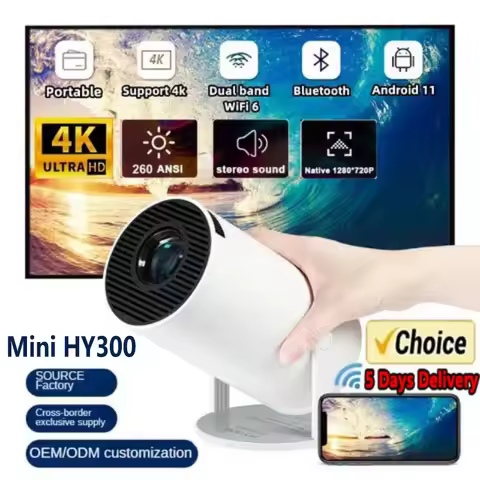 New MIINI HY300 Outdoor portable Projector 4KWifi 1080P 1280*720P HD Home Cinema Video Movies LED Pr
