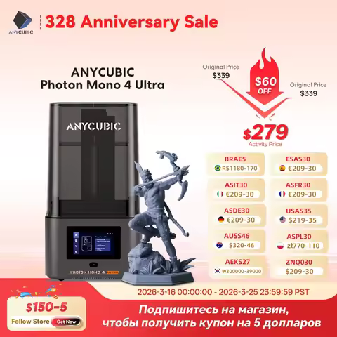 ANYCUBIC Photon Mono 4 Ultra 3D Printer 10K 7'' high-definition screen UV Resin High-Speed 3D Printi