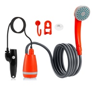 กลางแจ้งแบบพกพาชุดฝักบัวอาบน้ํา 2.5-3.5L/min Water Discharge 2m ท่อชาร์จ USB 30-60 min อายุการใช้งาน