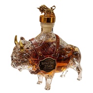 Buffalo Shaped Trace  Bourbon Whiskey Bottle Bison Shaped Whiskey Decanter Glass Bottle Empty