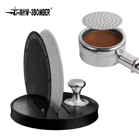 MHW-3BOMBER 51/53/58.5mm Espresso Puck Screen 0.8/0.2mm Thickness Stainless Steel Reusable Coffee Fi