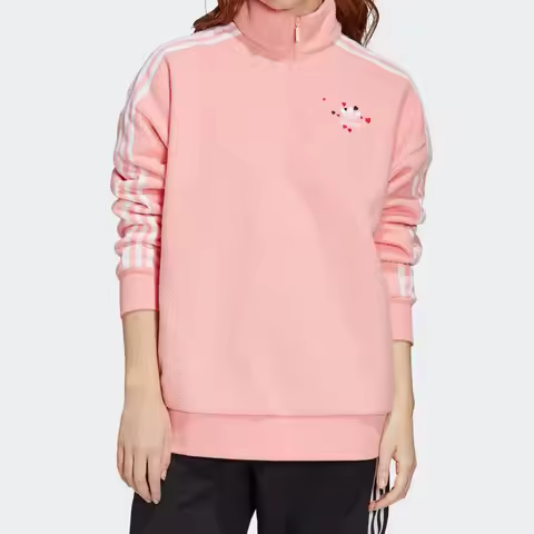Adidas Official Genuine Trefoil HALF ZIP Women's Valentine's Day Sweater GK7169