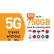 M1 Maxx $15 5G Plan | 750GB Regional Data (SG/MY/ID) / Top Up / Recharge / Renewal