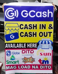 GCASH IN & OUT TARPAULIN SIZE 18X24 INCHES OR 1.5X2FT