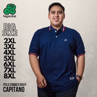 Capitano T-shirt polo shirt Men bigsize XXL XXXL XXXXL XXXXXL T-shirt Collar jumbo navy polo big siz