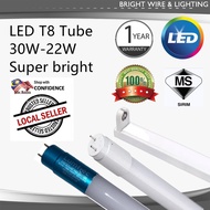 4 Feet 30w Extrabright T8 LED Tube / Lampu Panjang - Daylight (6500k) - 3000lm To 3600lm - Sirim / - Lumitec