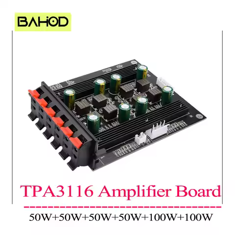 BAHOD TPA3116 5.1 Digital Sound Amplifier Audio Board Amplificador 50Wx4 100Wx2 Speaker PowerAmplifi