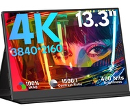 4K Portable Monitor 13.3" 3840 x 2160 UHD USB-C HDMI Laptop Monitor, 100% sRGB IPS Computer Gaming D