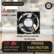 MITSUBISHI Fridge Fan Motor/Motor Kipas Peti Ais 冰箱风扇电机/3612JL-04W-S56-DC12V 0.23A/MR-F30C-OB-ML MR-