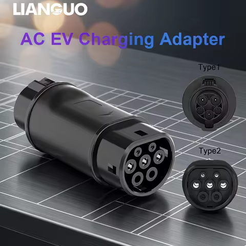 Type1 to Type2 EV Car Adapter Electric Vehicle Charging Connector 32A Max AC 110V~250V Type 1 to Typ