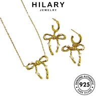 HILARY JEWELRY Bow Perak Accessories Women Original Korean Pendant Silver For Perempuan Rantai Gold Chain Necklace Retro 純銀項鏈 925 Sterling Leher S220