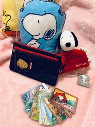 ［合售］Snoopy 史努比周邊小物：化妝包、毛巾掛環、小抱枕、卡套