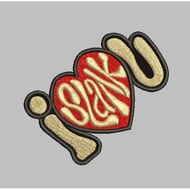 HP-R22 PATCH LOGO I LOVE U SLANK BAND EMBROIDERY ACCESSORIES BET/ EMBLEM