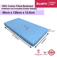 Baby Fitted Bedsheet 100% Cotton (60cm x 120cm x 12.5cm) (Cadar Tilam Baby)
