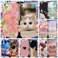 For iPhone 5 5s SE 2016 Cute Flower Cat Painted Case For iPhone5 iPhone5s SE (2016) 4.0" Slim Soft S