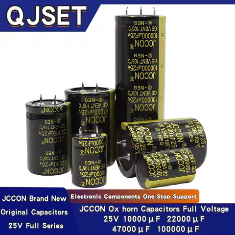1pcs JCCON Ox Horn Capacitor Full Voltage 25V 10000uF 22000uF 47000uF 100000uF 25 v Audio Filter Alu