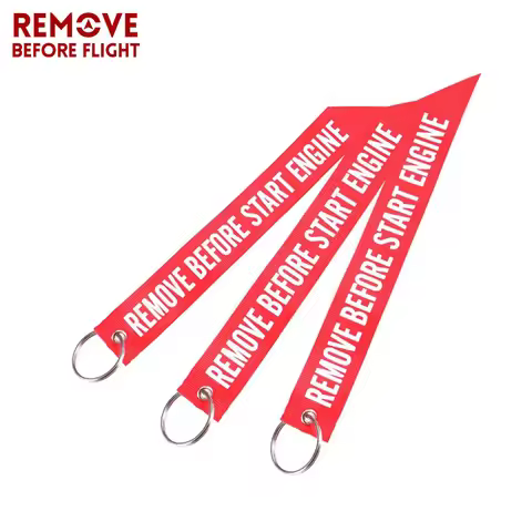 Remove Before Flight Streamer Key Chain Chaveiro Red Keychain Remove Before Start Engine Motorcycle 