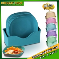 Ringgit Shop 5+1 n 10+1 set Dining Plate Tray Colorful Pinggan Cantik Warna Warni  BPAFree Snack Fur