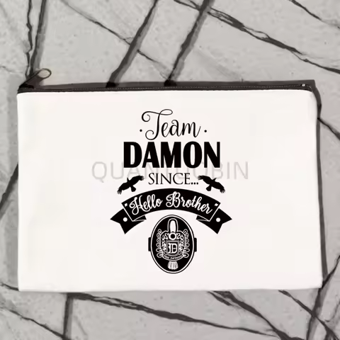 The Vampire Diaries Elena Katherine Vintage Gilbert Canvas Cosmetic Bag Organizer Travel Office Penc