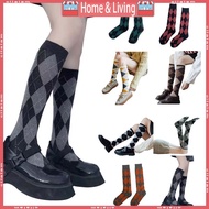 Cotton Women's Knee Socks - Vintage Argyle Print | College Prep Style