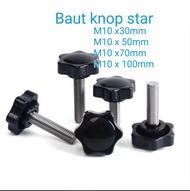 Baut knop star M10 baut kenop m10-m10 x 30mm
