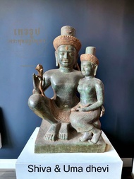 พระศิวะ แม่อุมา Shiva&Uma Dhevi lord high41cm wide25cm brass