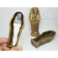 Mini Mummy Coffin Miniature Funeral Model Decoration
