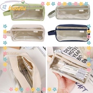 BUTUTU Pencil  Cute Portable Stationery Box Stationery Bag School Pencil Cases Transparent School Storage