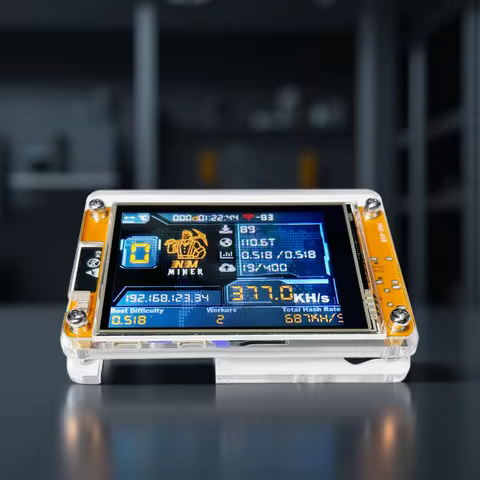 NMMiner NerdMiner CYD Hashrate 980KH/s Lucky Miner ESP32-2432S028 2.8 inch Cheap Yello Display Crypt