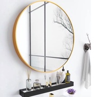 ✧DEKO Round Mirror Gold Circle Wall Mirror Vanity Mirror Makeup Mirror Deco Kaca Cermin Bathroom Mirror IKEA Cermin Bula